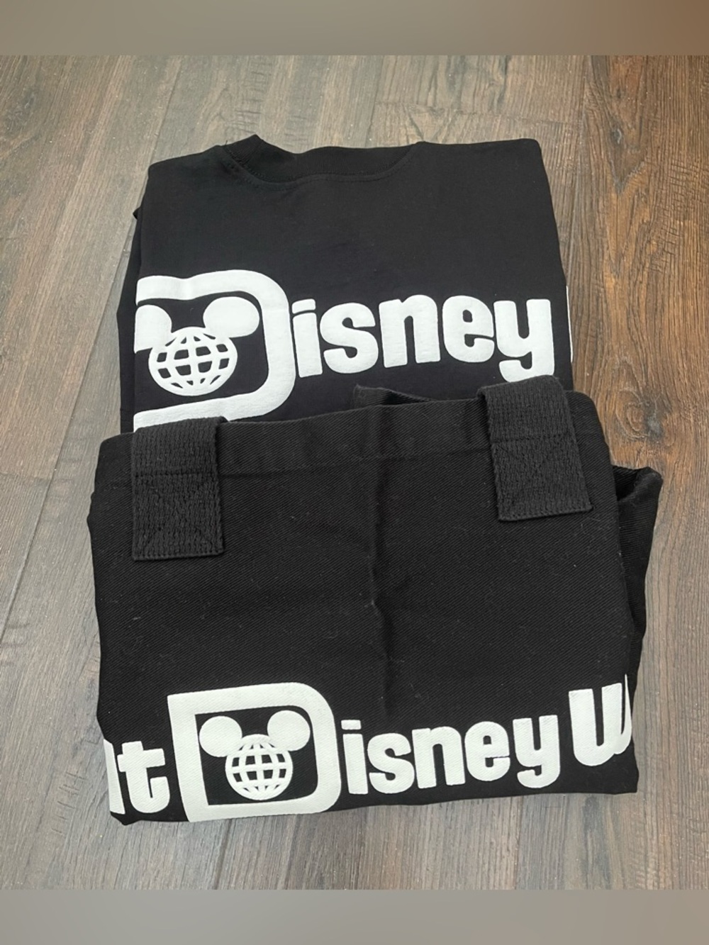 WALT DISNEY WORLD Black Spirit Jersey Sweatshirt & Tote Bag Set Size M NWT